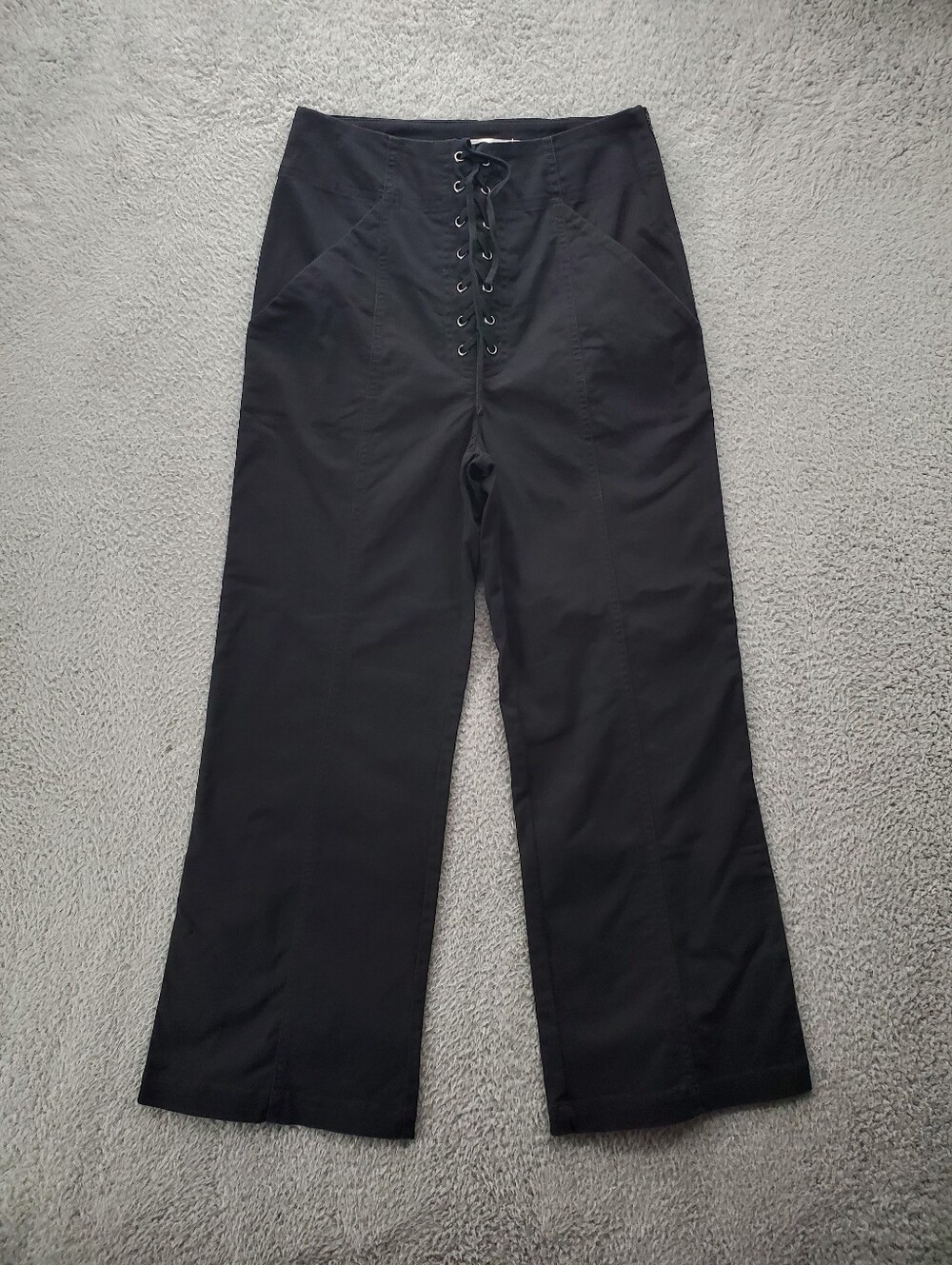 ASTR The Label Lace Up Pants Womens Small Black Wide Leg
